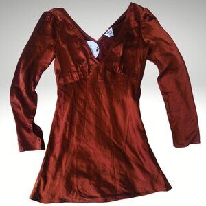 Princess Polly Brown Satin Mini Dress NWT Size 6